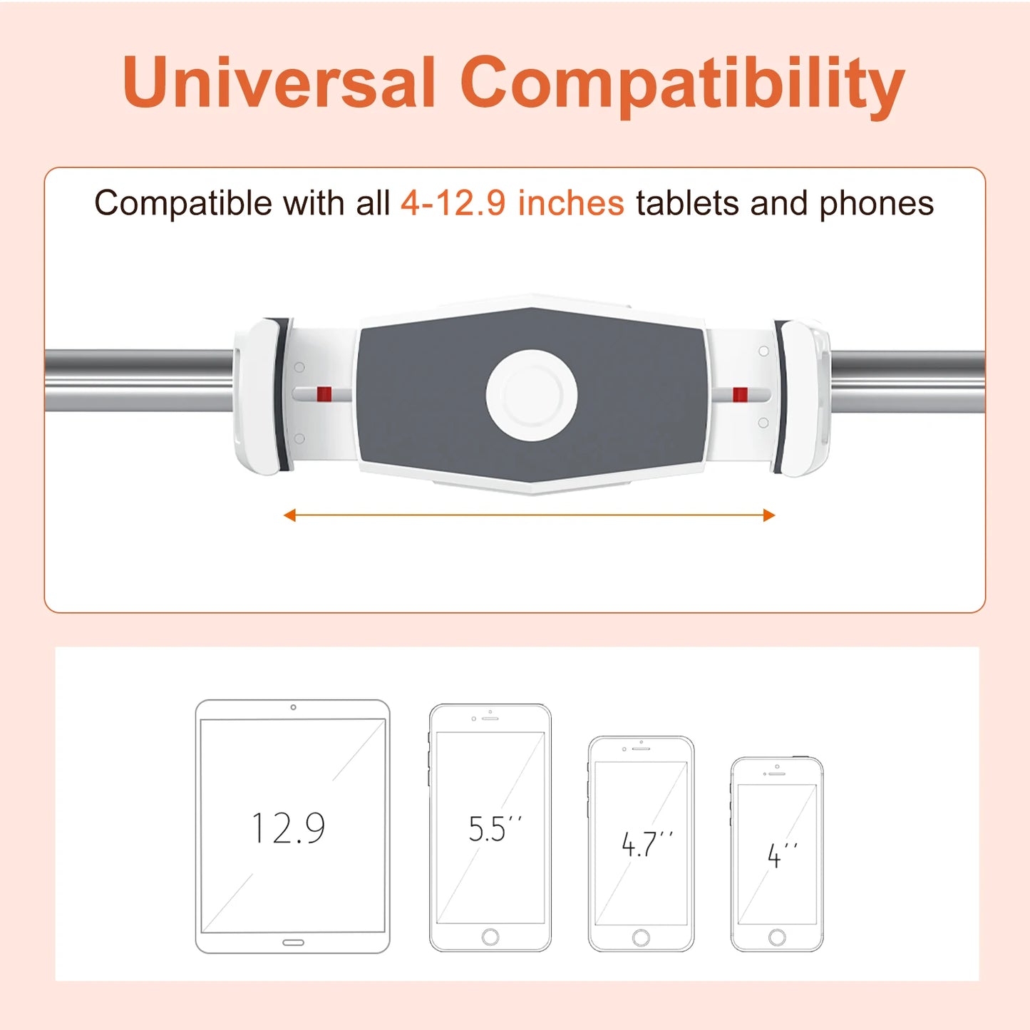 Foldable Bed & Sofa Phone & Tablet Holder – Adjustable Desktop Stand with Angle & Height, Lazy Bracket Clip