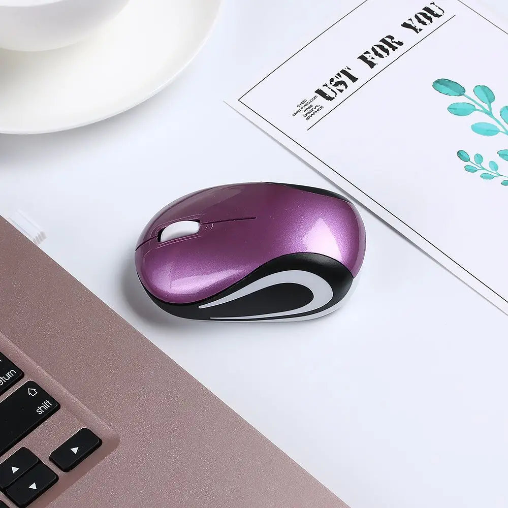 Cute Mini 2.4GHz Wireless Mouse — USB Portable Optical Mice for PC & Laptop, Cordless Computer Peripherals