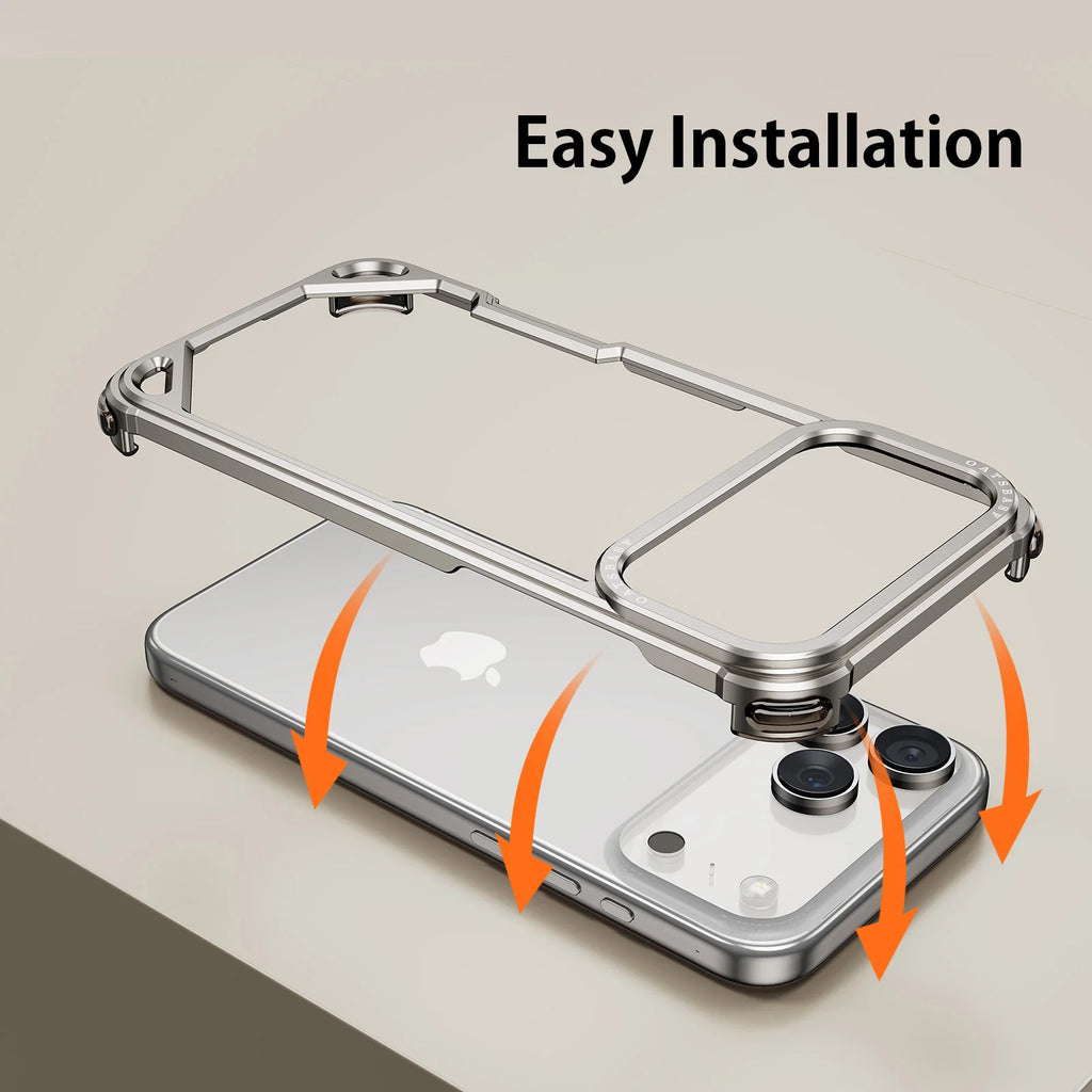Ultra-thin Metal Phone Case for iPhone 17 Pro/Pro Max/17/14/15/13/12/11/Air — Minimalist Protective Case with Wireless Charging Support