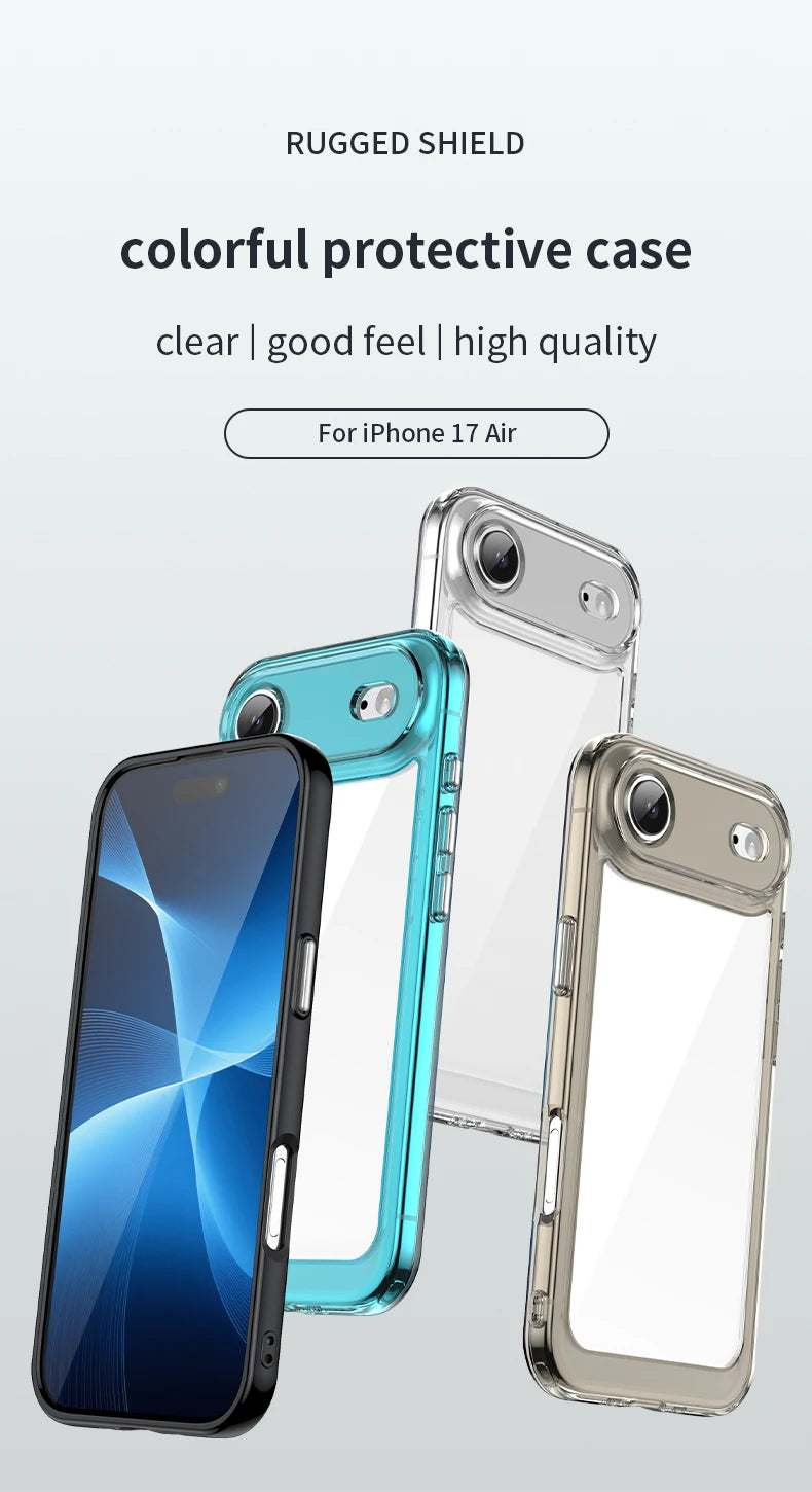 iPhone 17 Air Transparent TPU Case — Durable Hard Shell, Frosted Translucent, Fits iPhone 17 Pro Max