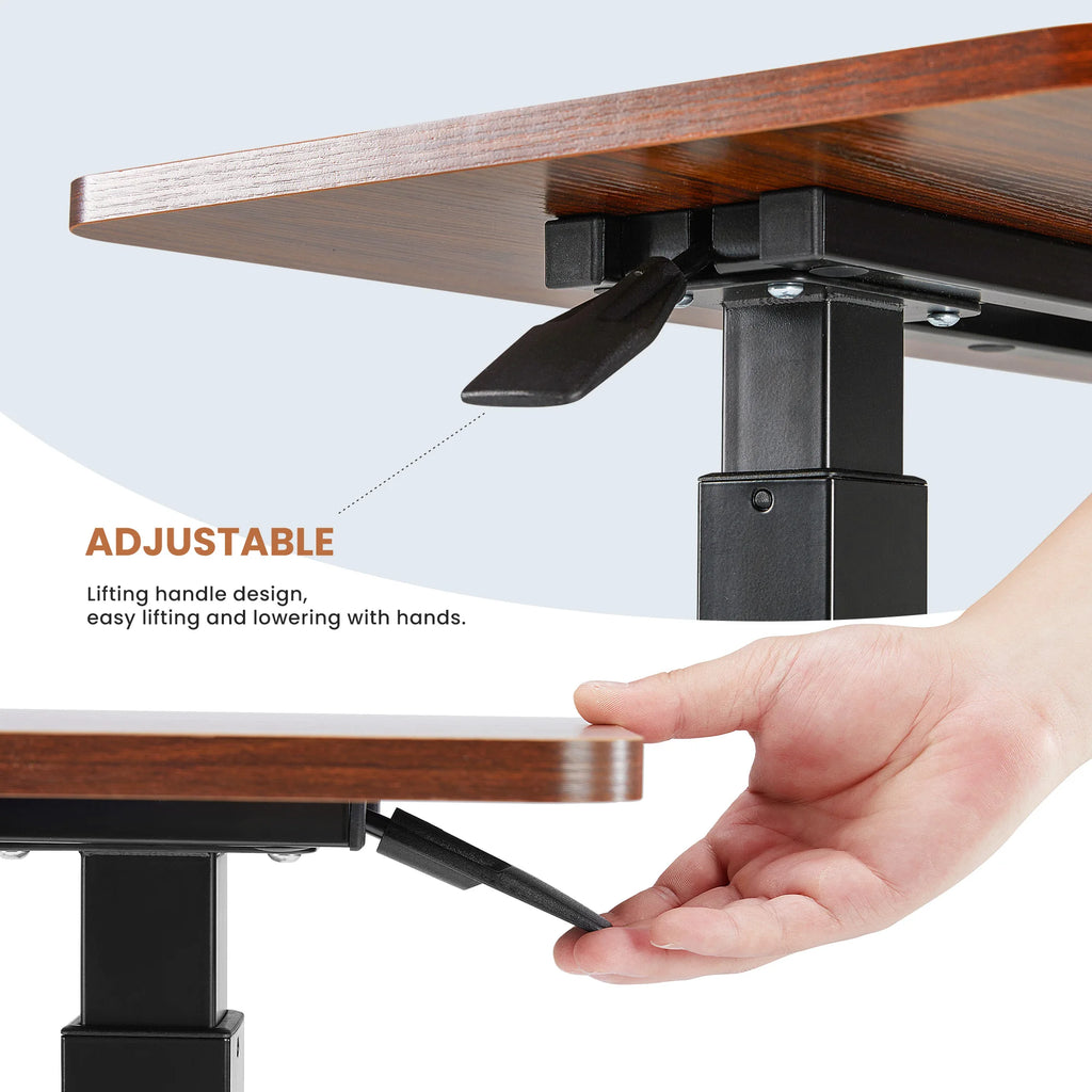 Height-Adjustable Overbed Table: Hidden Wheels & Laptop Desk