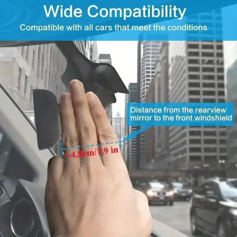 360° Rotating Car Phone Holder – Rearview Mirror Mount, Foldable GPS & Navigation Support, In-Car Mobile Bracket