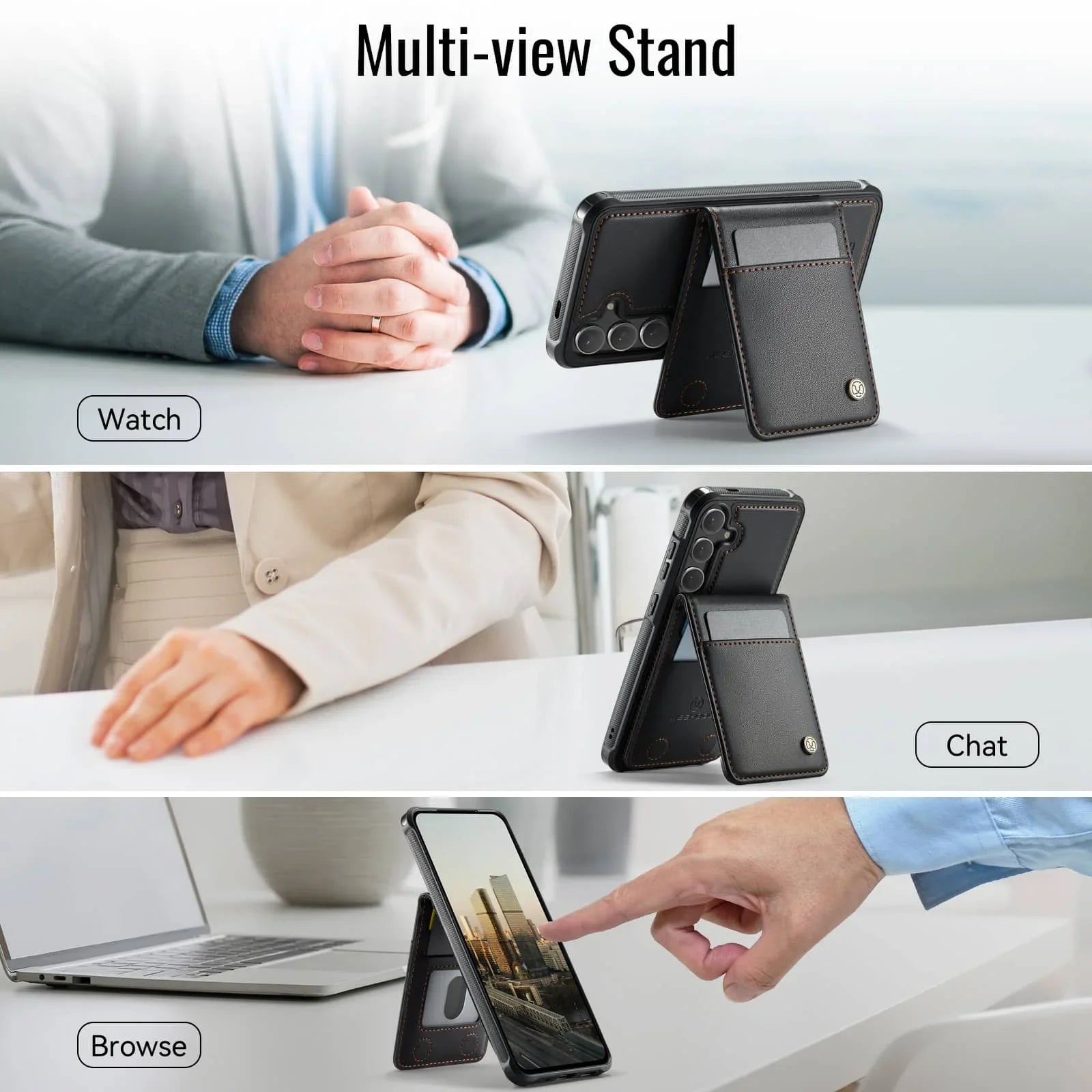Samsung Galaxy S25/S24 Ultra Wallet Case with Detachable Magnetic Card Holder – 2-in-1 Kickstand Flip Cover with Credit Slots