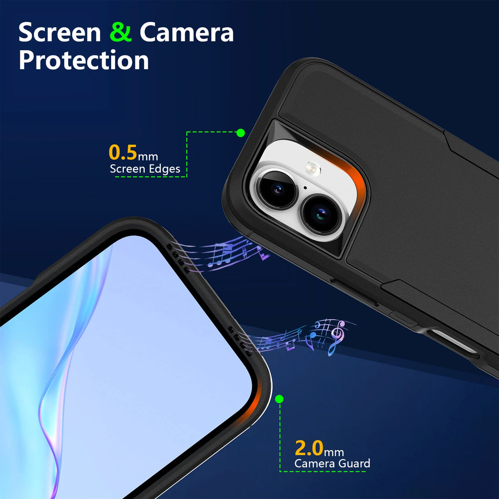 Heavy Duty 2-in-1 Armor Case for iPhone 11–17 Pro Max – Shockproof Anti-Scratch TPU Cover