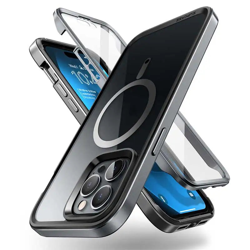 iPhone 14 Pro Case 6.1" (2022 Release) UB Edge Mag Slim Frame Clear Protective Case with Built-in Screen Protector