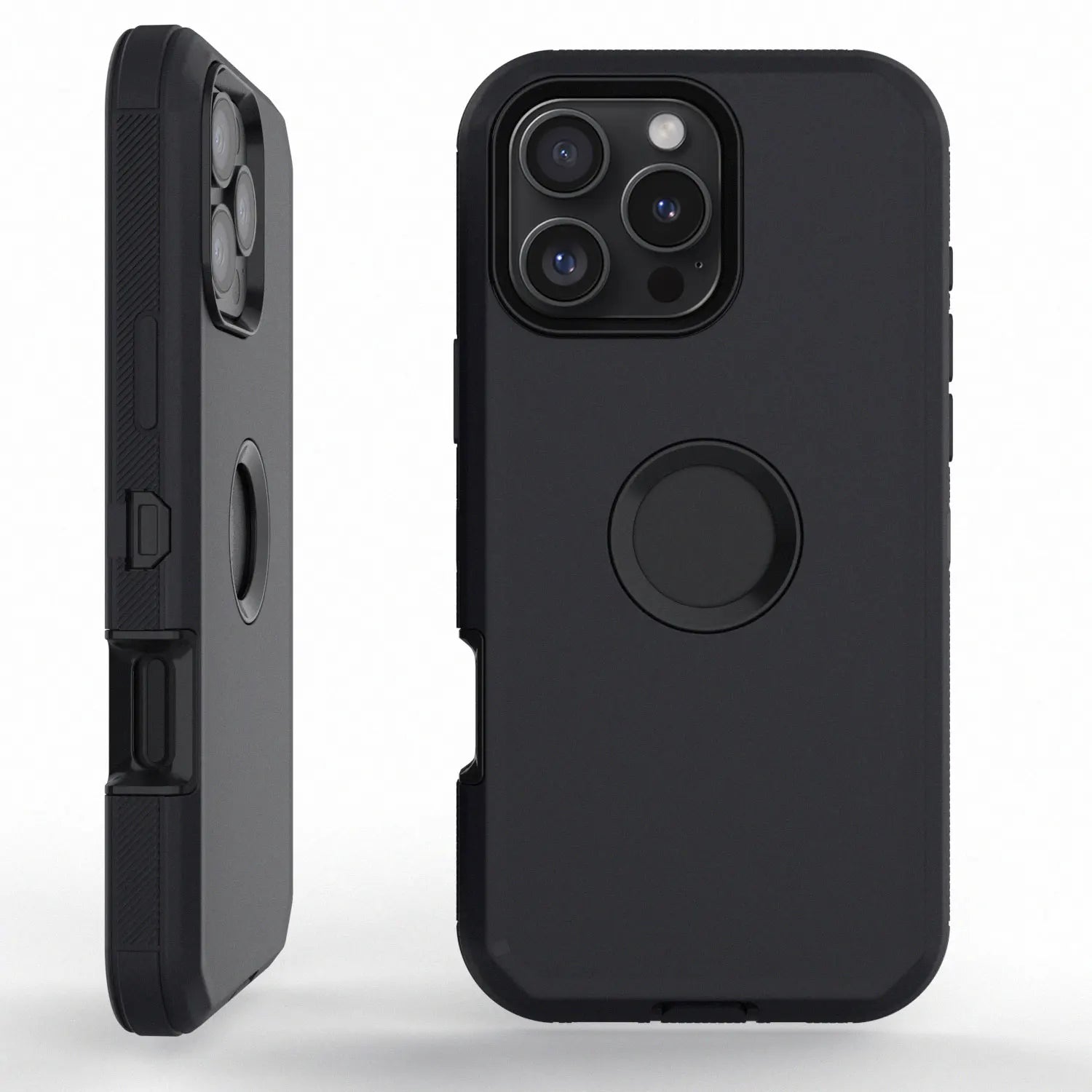 Black Heavy Duty Shockproof Phone Case for iPhone 16 Pro Max / 16 Plus / 16 Pro