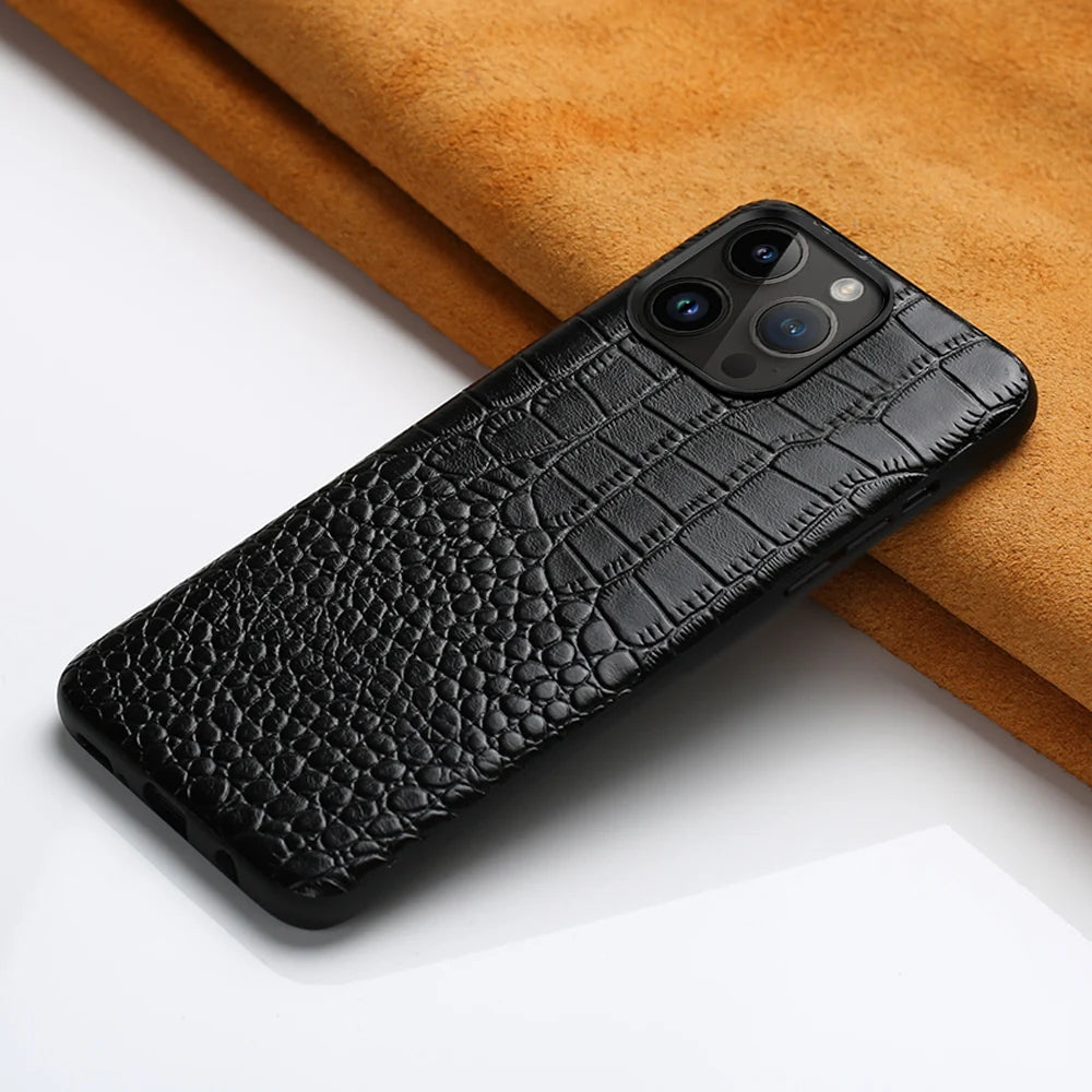 Leather Back Cover Case for Apple iPhone Series – 14, 13 Pro Max, 12/11/ Premium Genuine Leather