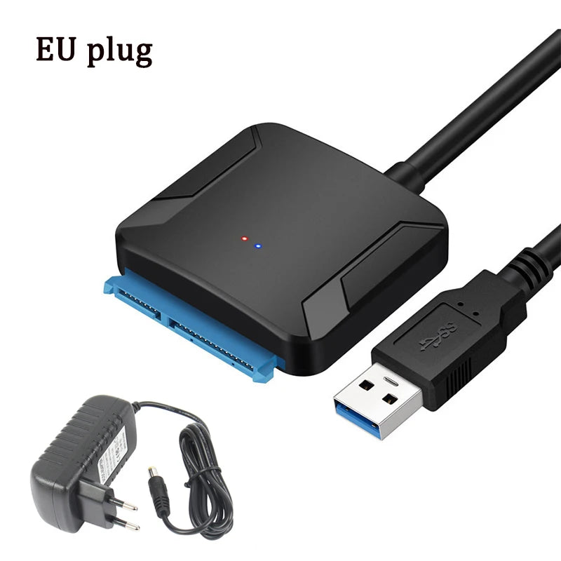 USB 3.0 to SATA Converter for 2.5"/3.5" HDD/SSD with Power Adapter