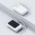 High-Capacity Fast Charge Power Bank 10000mAh – 3 Integrated Cables, Outdoor Portable Charger with Solar Cells, Mini External Battery Pack