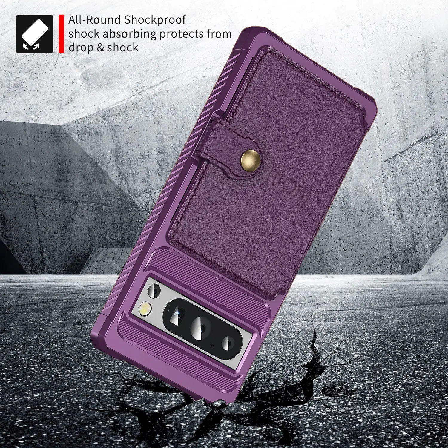 Rugged Leather Flip Wallet Case with Card Holder for Google Pixel 7 Pro, 7A, 8 Pro, and 8 — Heavy-Duty Shockproof Protective Cover