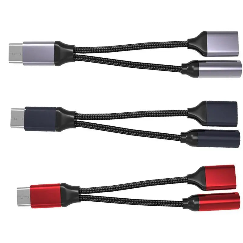 2-in-1 USB-C Splitter Adapter | 3.5mm AUX Audio & Charging | Universal Headphone & Charge Converter