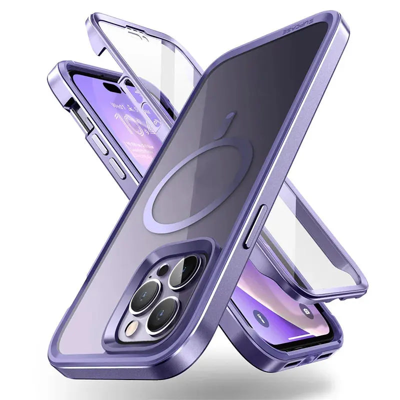 iPhone 14 Pro Case 6.1" (2022 Release) UB Edge Mag Slim Frame Clear Protective Case with Built-in Screen Protector