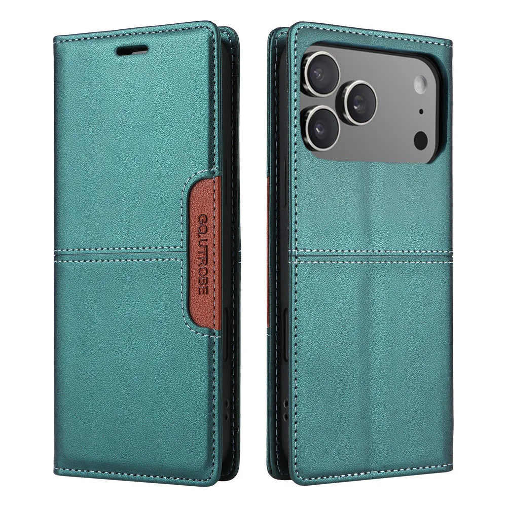 Premium Leather Book Case for iPhone 17 Pro/Pro Max/17 Air — RFID Wallet Cover, Luxury Coque Folio, 5G Protection, ProMax Wallet Fundas