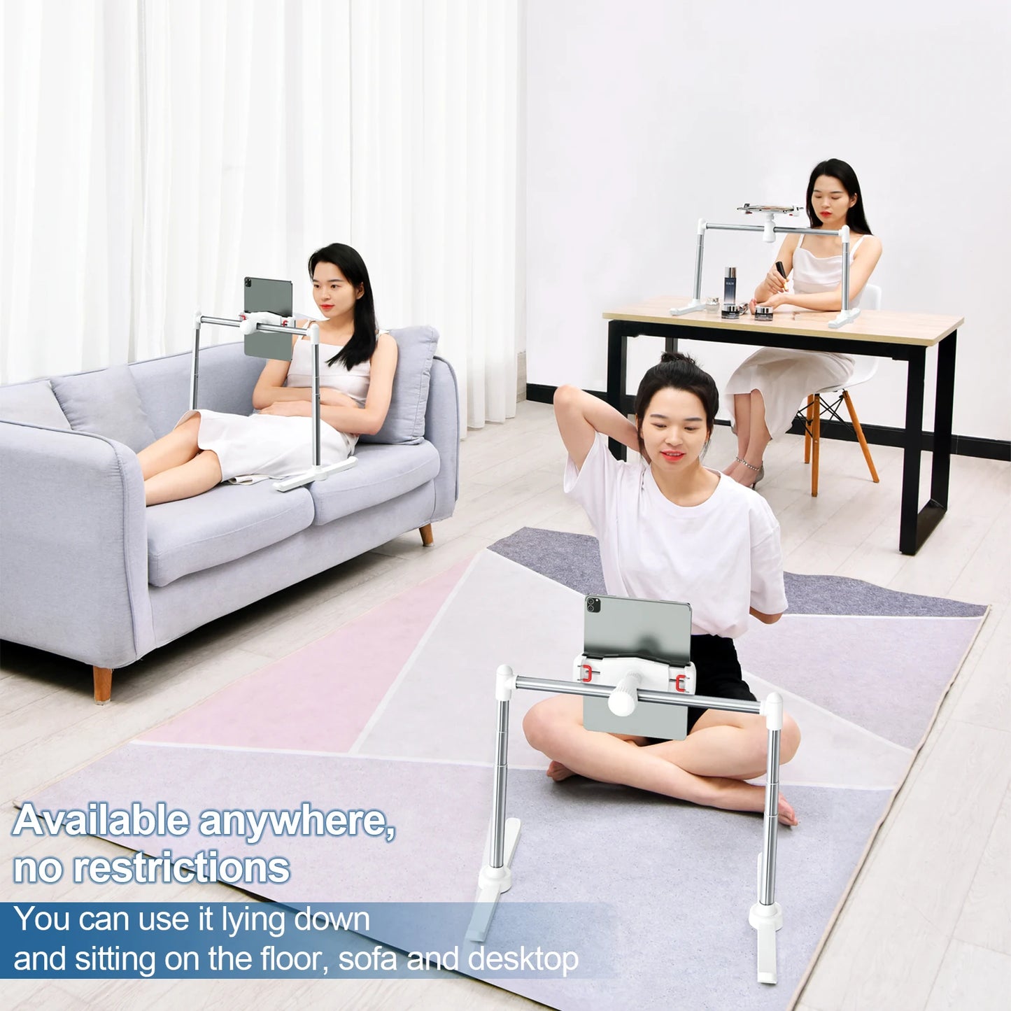 Foldable Bed & Sofa Phone & Tablet Holder – Adjustable Desktop Stand with Angle & Height, Lazy Bracket Clip