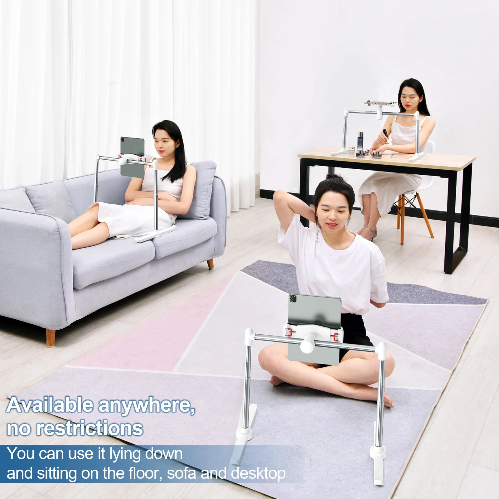 Foldable Bed & Sofa Phone & Tablet Holder – Adjustable Desktop Stand with Angle & Height, Lazy Bracket Clip