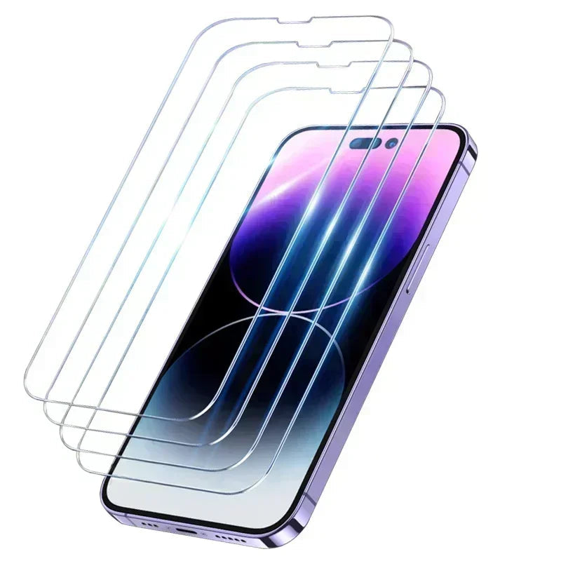 4 PCS Full Cover Tempered Glass For iPhone 11 12 13 14 15 Pro Max Screen Protector For iPhone X XR XS Max 7 8 6 Plus Glass Film