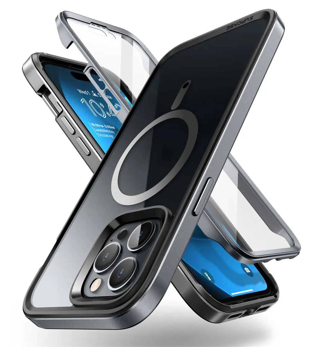 iPhone 14 Pro Case 6.1" (2022 Release) UB Edge Mag Slim Frame Clear Protective Case with Built-in Screen Protector