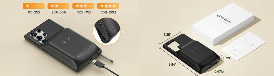Samsung Galaxy S24 Ultra / S24 Plus Battery Case 10000mAh – Fast Power Bank Charger Cover, 6.8" Phone Battery Pack Case