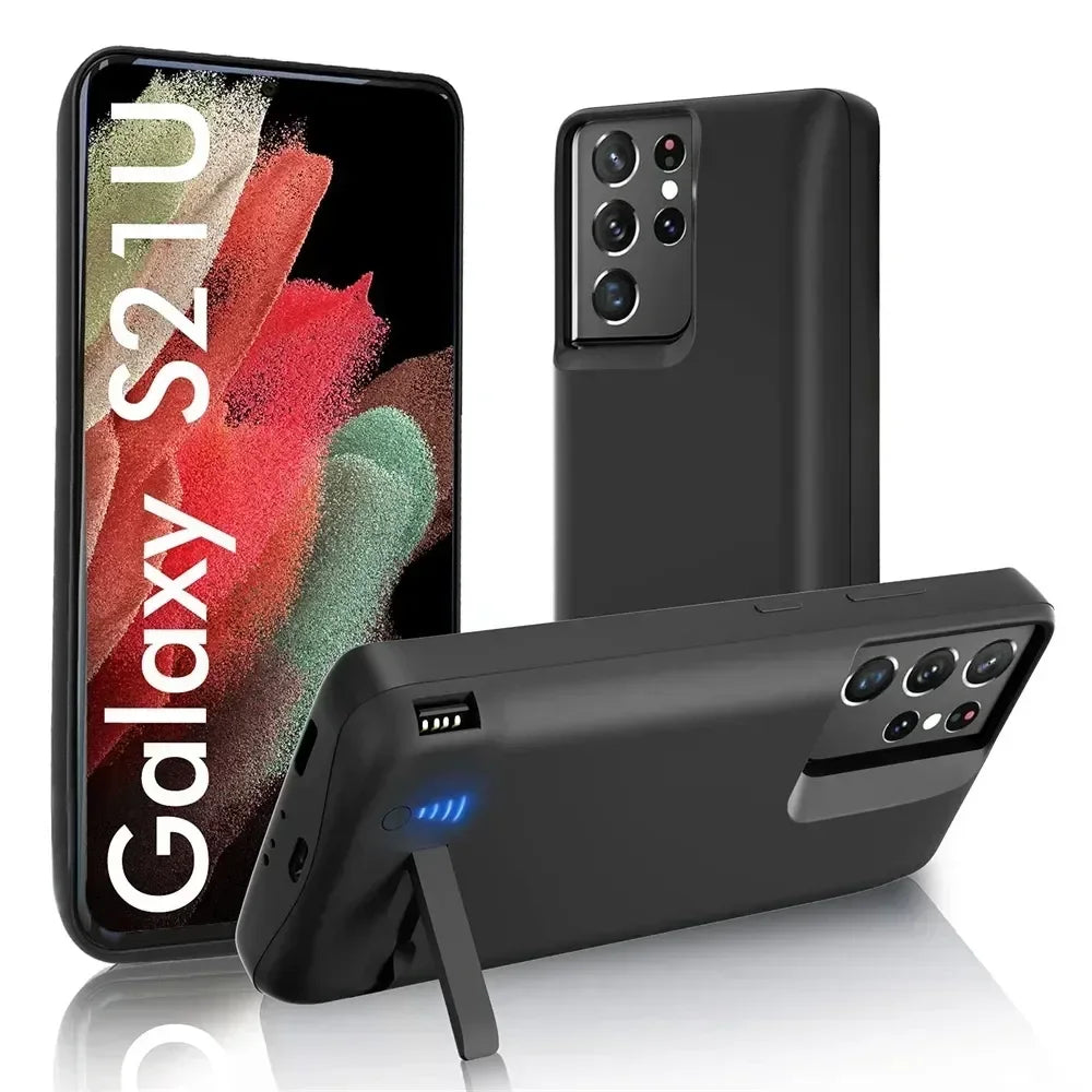 Samsung Galaxy Battery Case 10000mAh – for S10/S20/S21/S22+/ Ultra and Note 8–10 – Power Bank Paddle Back Cover