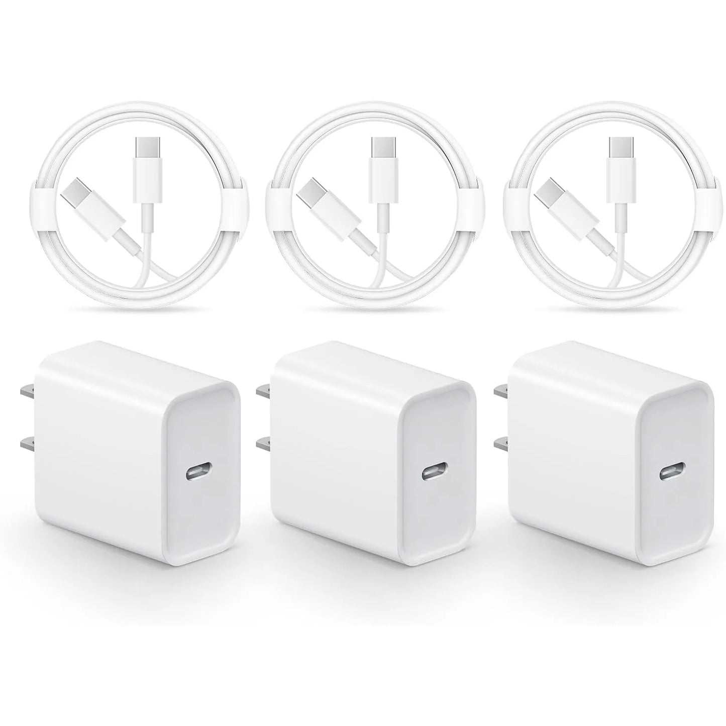 iPhone 17/16/15 Series 3-Pack Type-C Fast Charger with 6ft Cable – Includes 16/15 Pro/Max & Plus Models