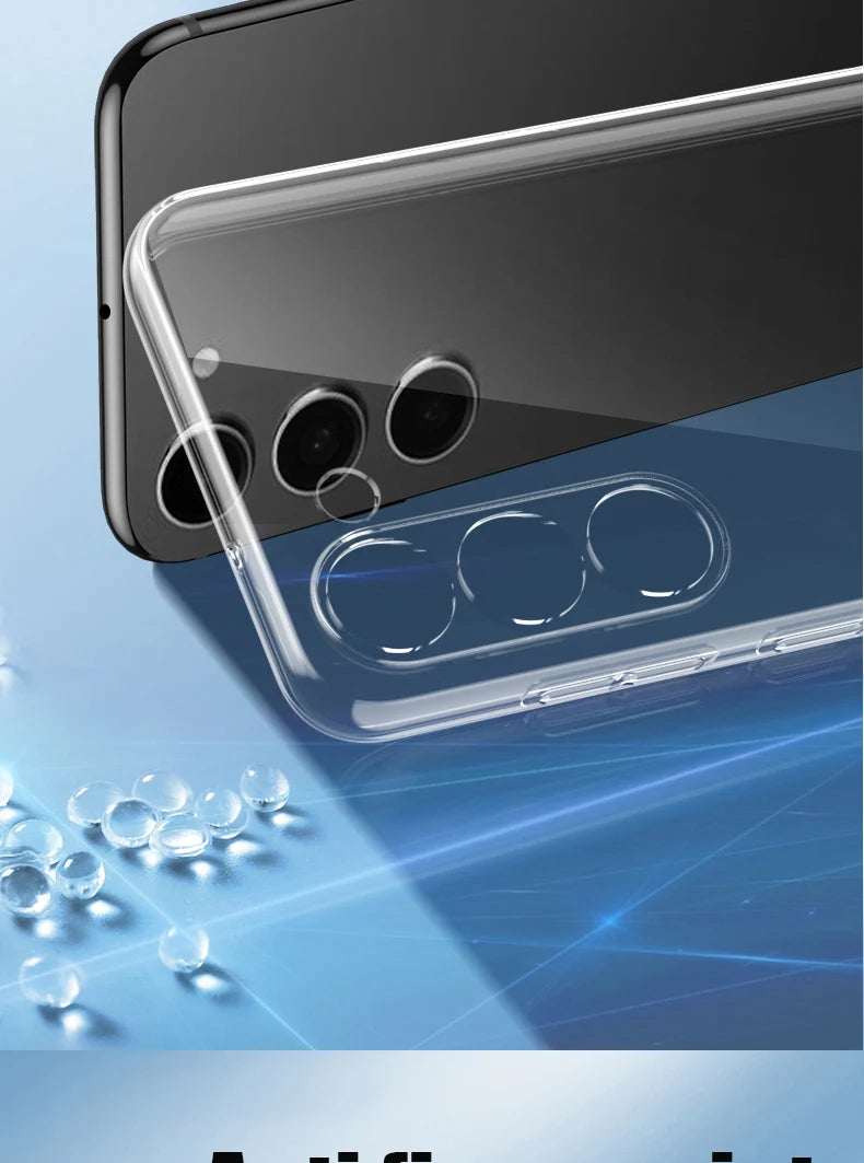 Clear Silicone Soft Phone Case for Samsung Galaxy S24 / S25 / S23 / S22 Ultra / S21+ – Fits S20 FE, S25 Edge, A07 / A17 / A56 / A36
