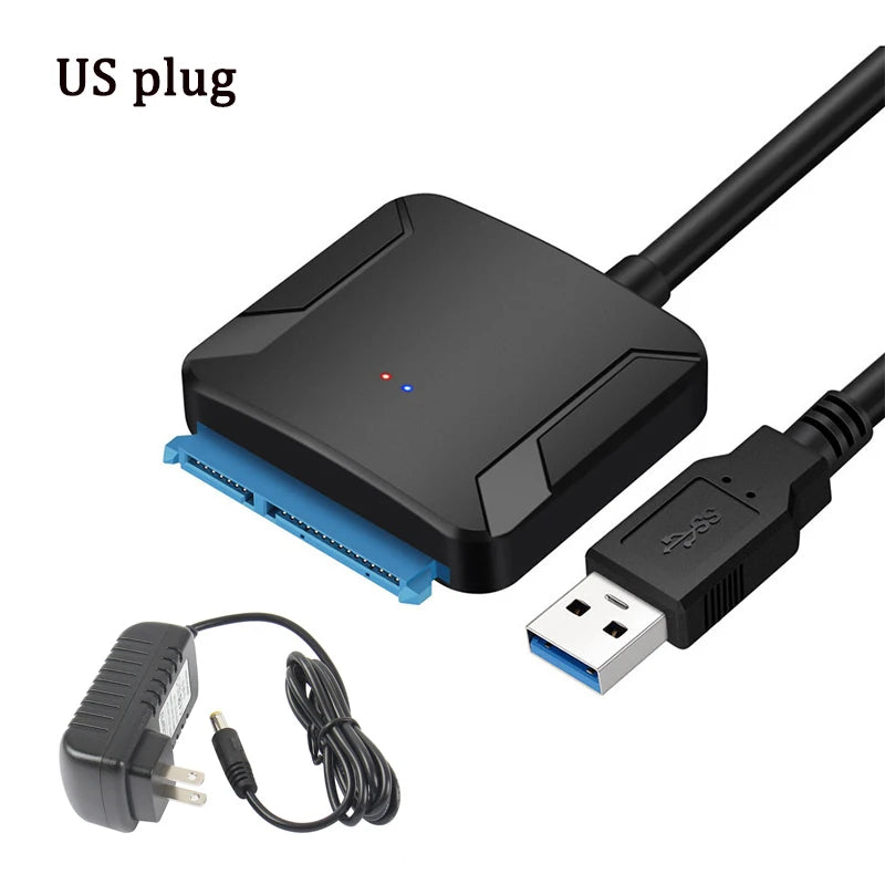 USB 3.0 to SATA Converter for 2.5"/3.5" HDD/SSD with Power Adapter