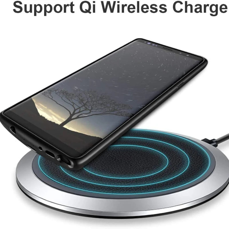 Samsung Galaxy Note 9 Battery Case 6500mAh – Wireless Power Bank Cover with Built-in Charger, Spare Battery Pack