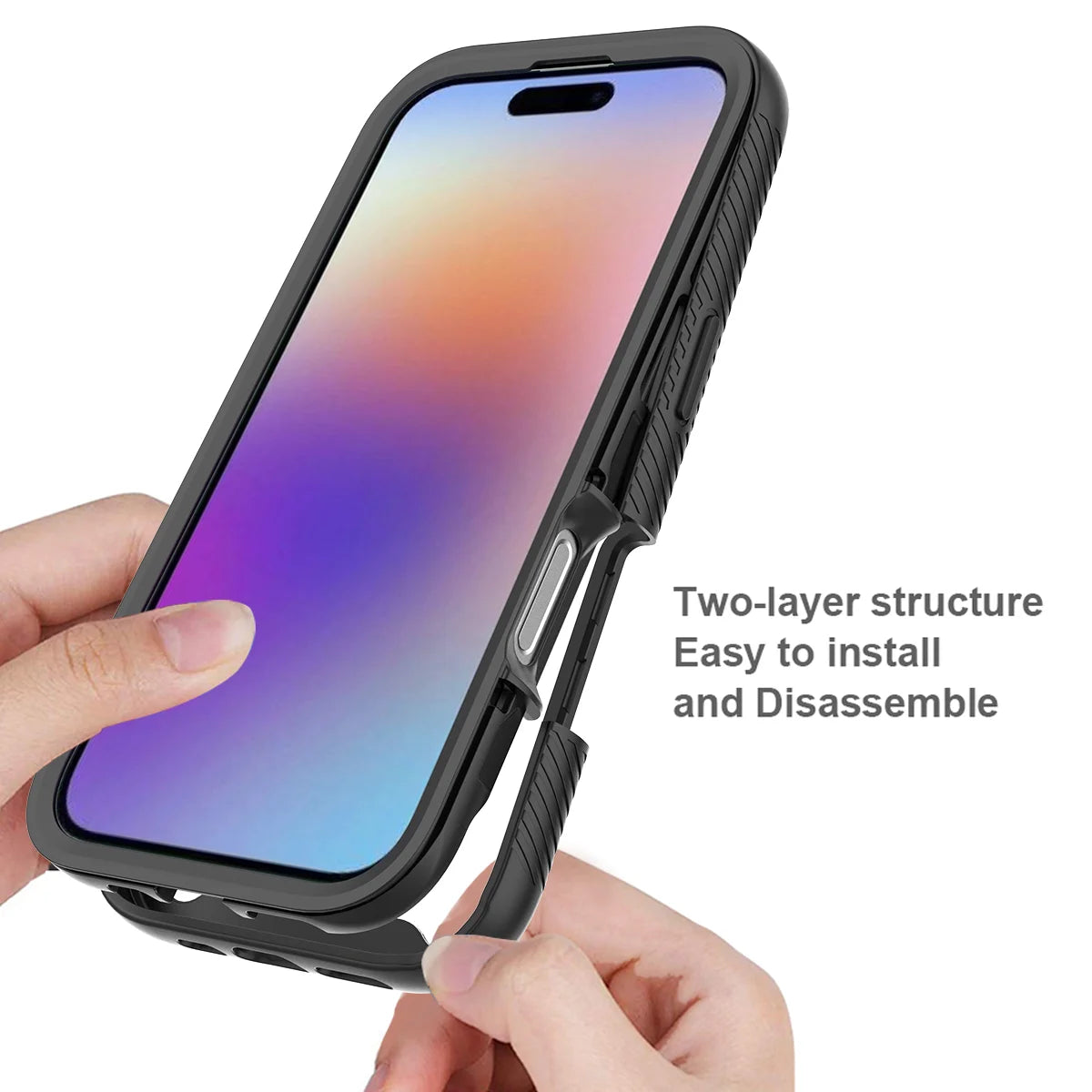 Clear Shock-Resistant Case for iPhone 17 with Integrated Screen Protector — Rugged Defender Shell for iPhone 17