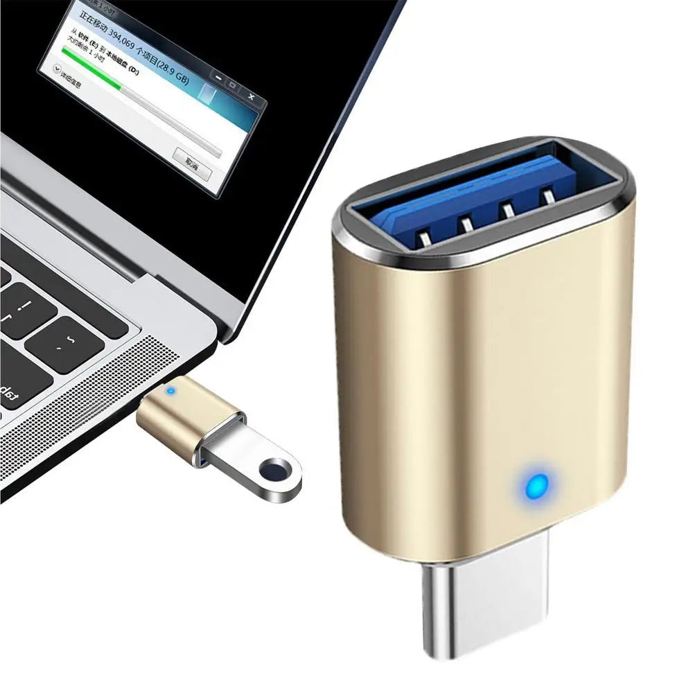 USB 3.0 OTG adapter USB C to USB A converter suitable for MacbookSamsung XiaomiHuawei LED USBC OTG connector