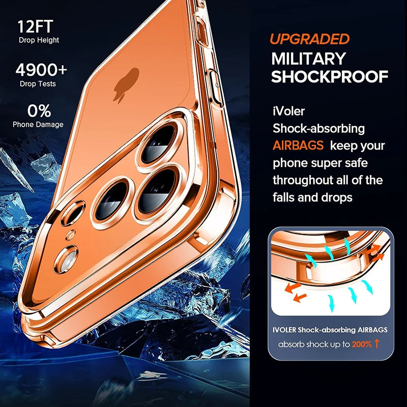 Hybrid Airbags Clear Case for iPhone 17 / 17 Pro 17 Pro Max 17 Air  — Transparent, Shockproof Protection
