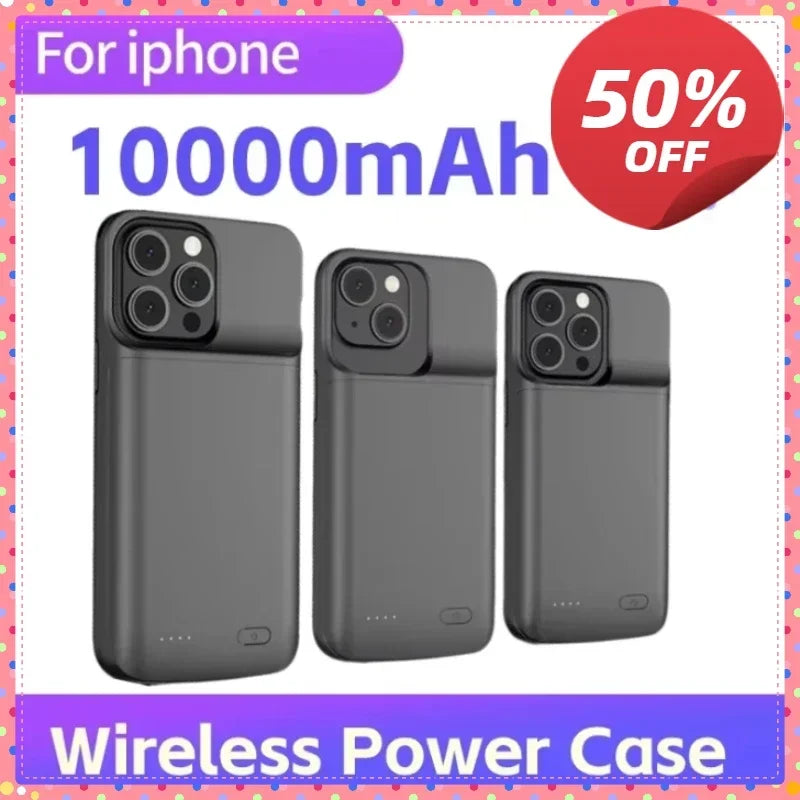 6800mAh Battery Case For iphone 15 14 13 12 Pro Max Mini Power Bank Charger Cover Case
