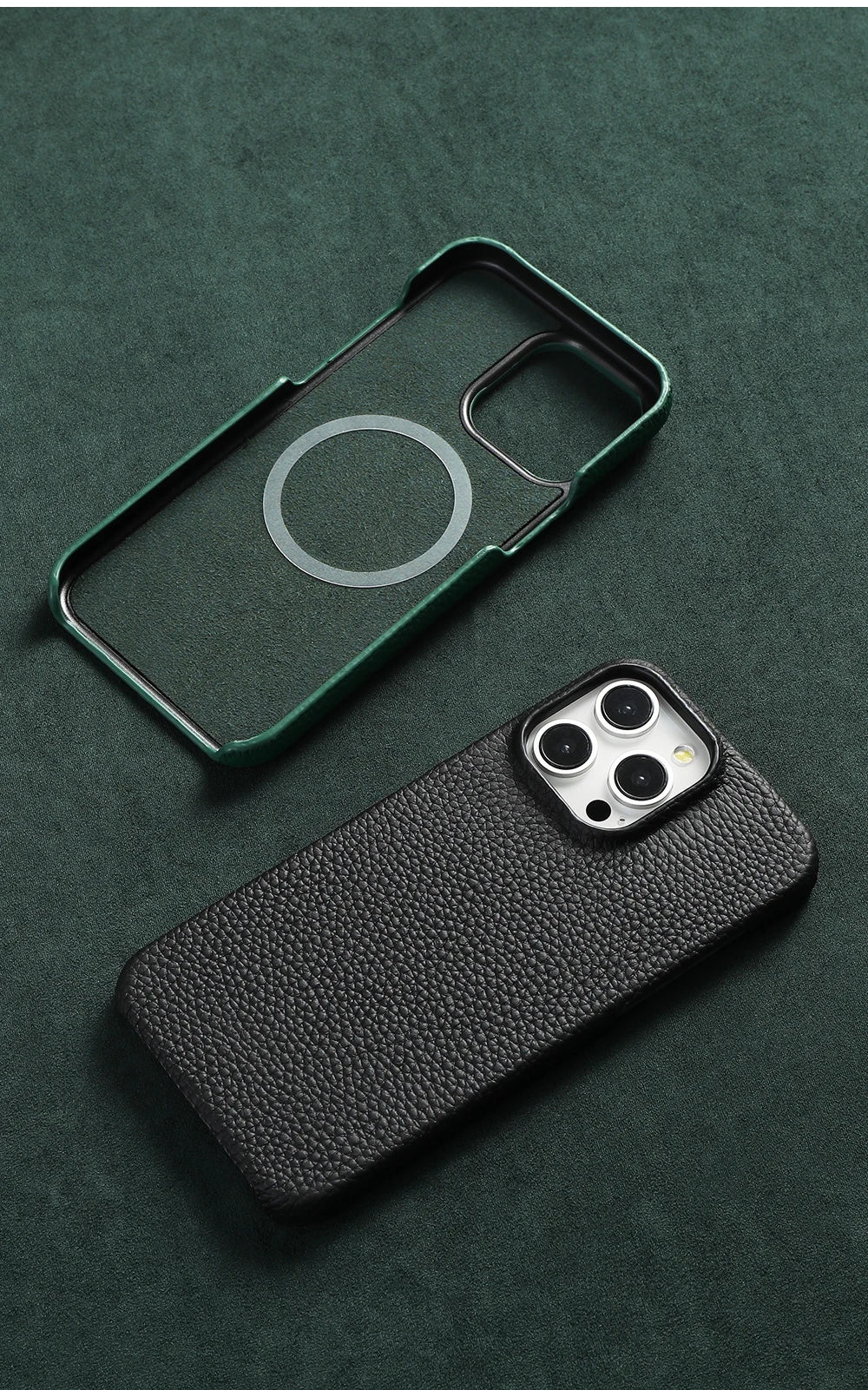 Luxury MagSafe Leather Case for iPhone 17/16/15 Pro Max Air – Cowhide Magnetic Cover