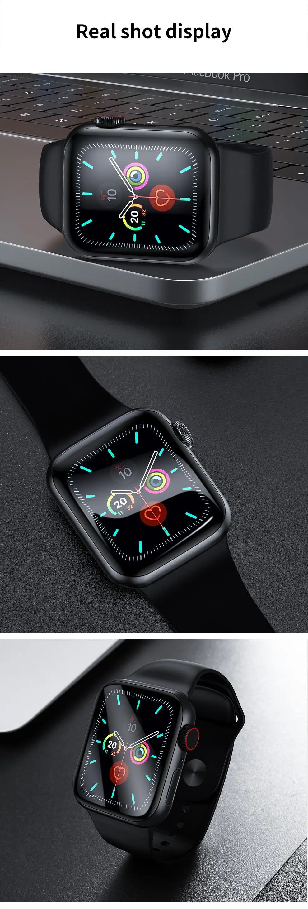 SmartDevil Full Glue Soft Film Screen Protector for Apple Watch – 41mm/45mm, SE, 44mm/40mm, Models 4–8, HD, Easy Install