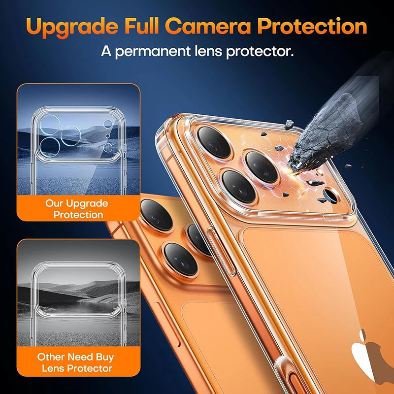 Hybrid Airbags Clear Case for iPhone 17 / 17 Pro 17 Pro Max 17 Air  — Transparent, Shockproof Protection