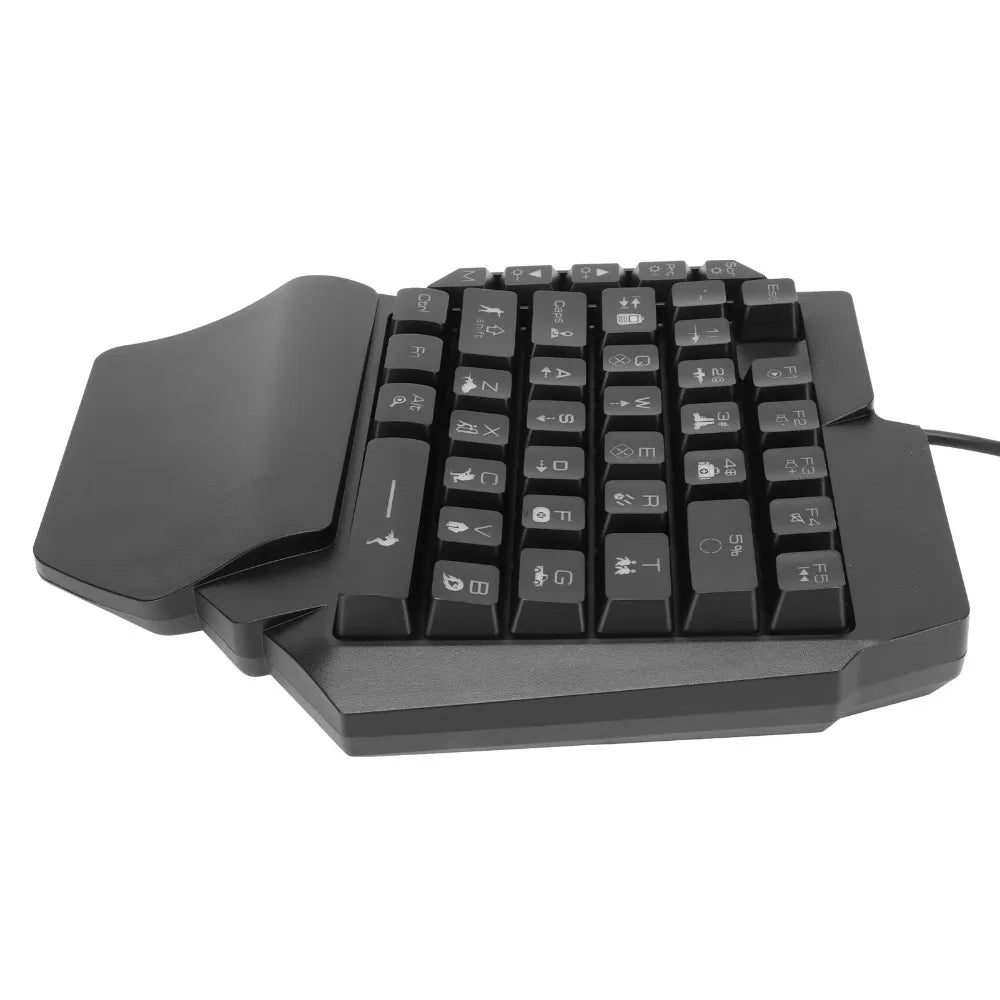 Plug-and-Play RGB Backlit One-Handed Gaming Keyboard – 39-Key USB Wired Mechanical Half Keyboard for PC Gamers