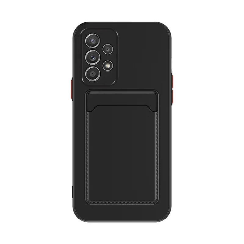 Soft Silicone Slot Wallet Card Holder Case for Samsung Galaxy (S24–S20 FE, Note20 Ultra, A51/A71/A54)