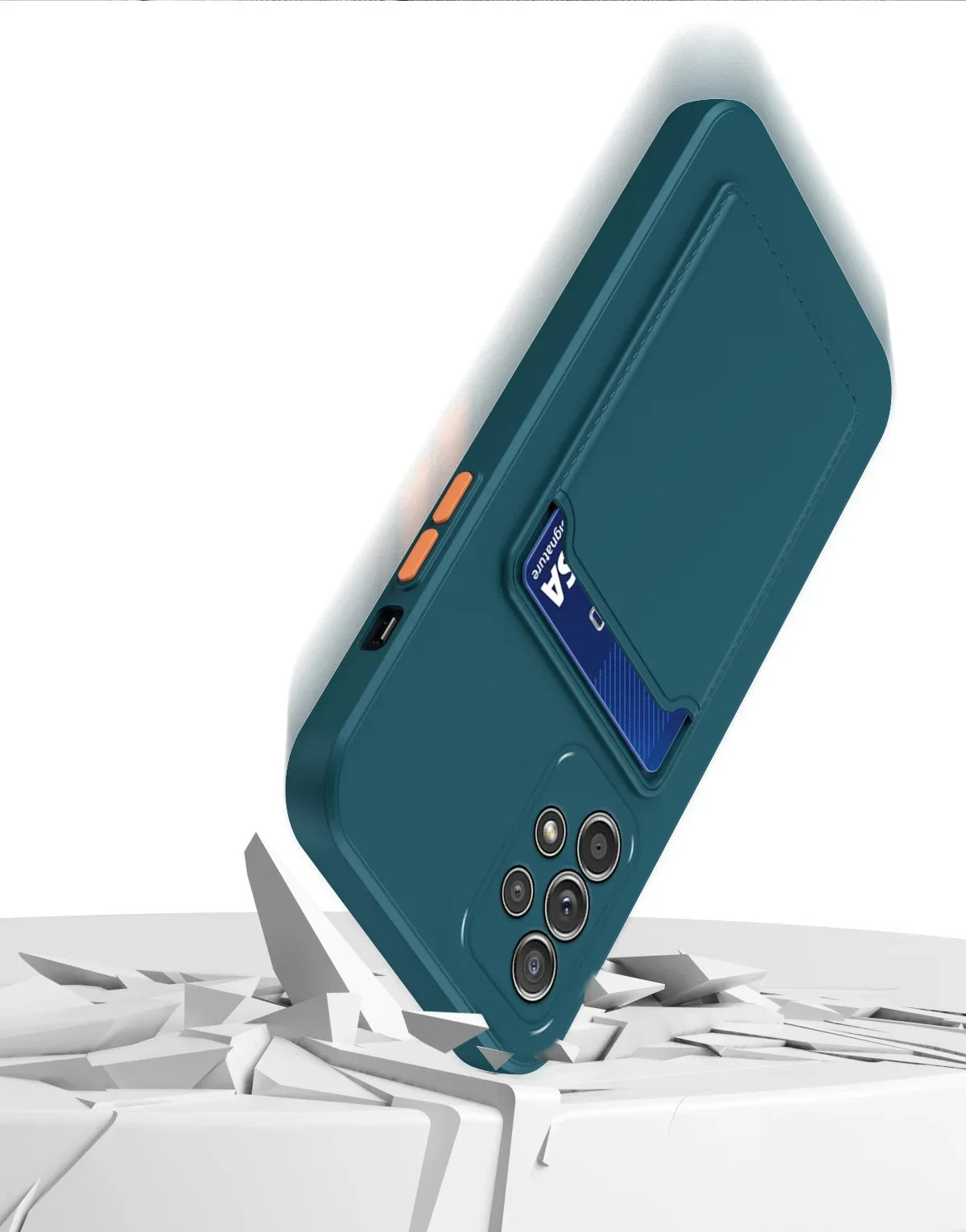 Soft Silicone Slot Wallet Card Holder Case for Samsung Galaxy (S24–S20 FE, Note20 Ultra, A51/A71/A54)