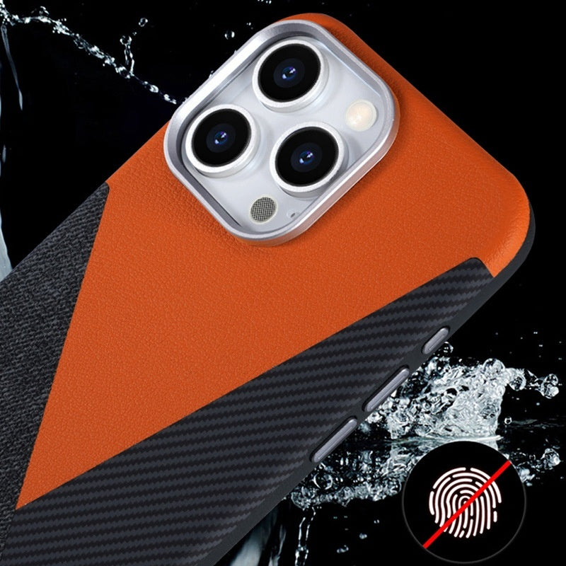 Premium Magnetic Phone Case for iPhones Elegant Three-Pigment Leather Design