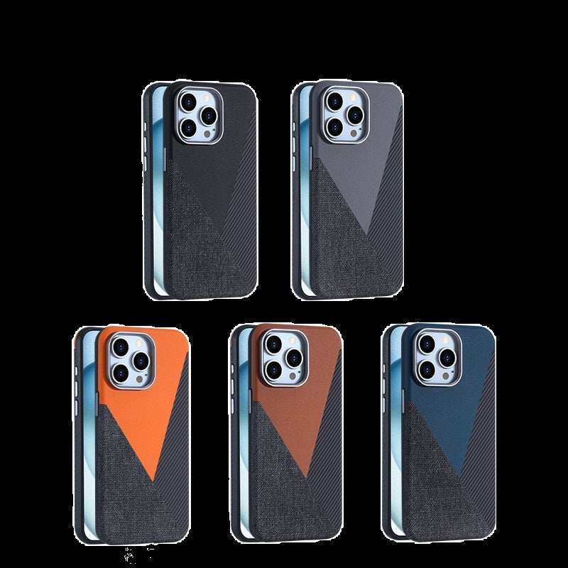 Premium Magnetic Phone Case for iPhones Elegant Three-Pigment Leather Design