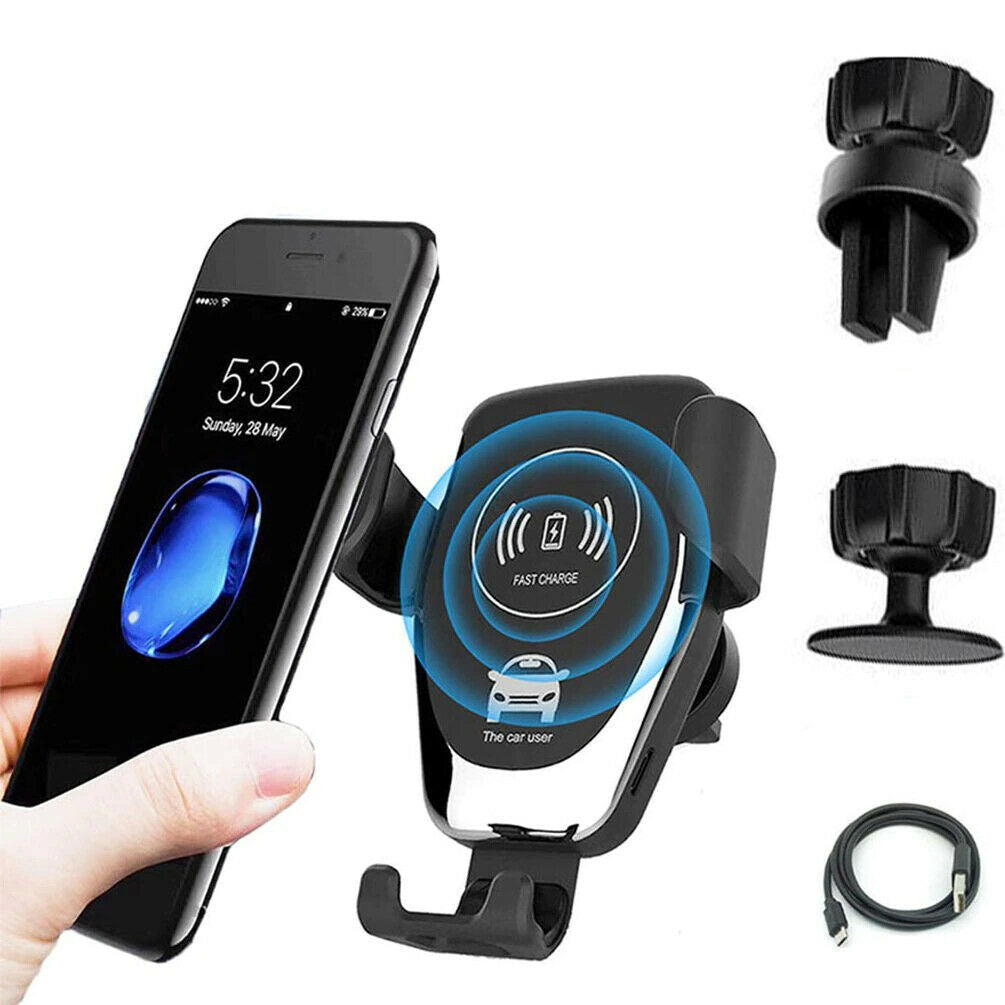 10W QI Wireless Fast Car Charger – Automatic Clamping Mount Holder
