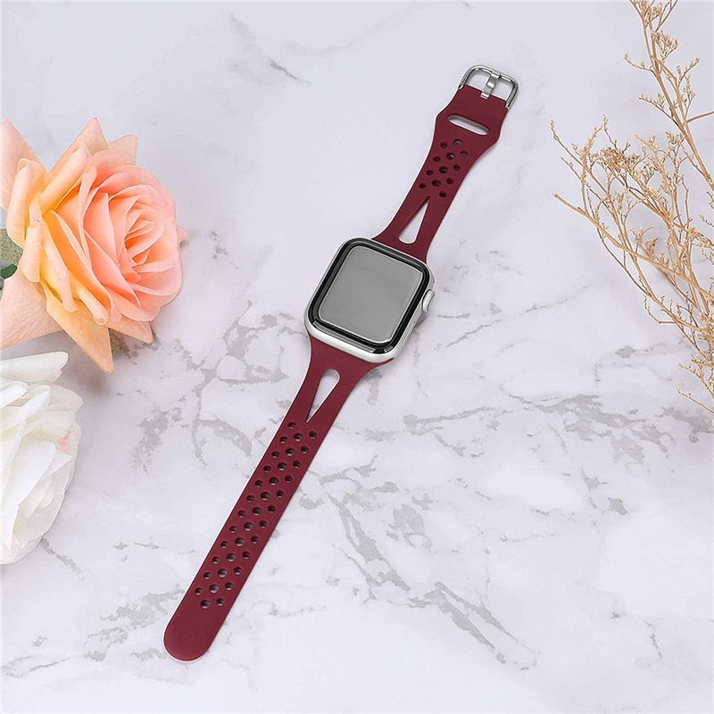 Premium Slim Silicone Bracelet Compatible with Apple Watch