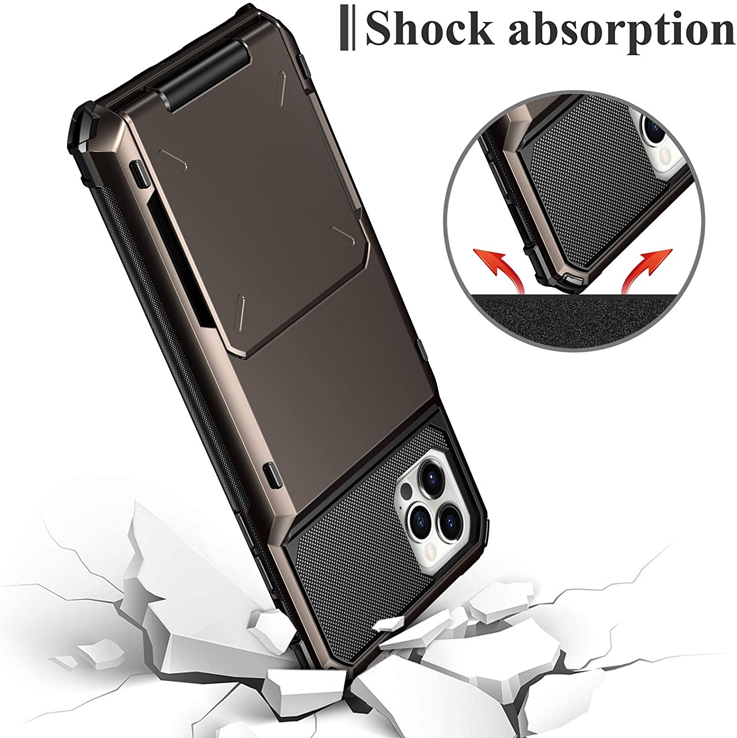 Card Slots Wallet Case Cover Slide Armor Wallet Card Slots Holder.