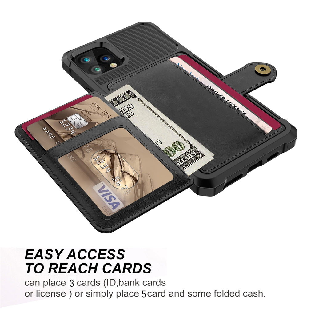 Premium Leather Wallet Cover with Buckle for iPhone serie 12 Models — Stylish Leather Folio Wallet Case