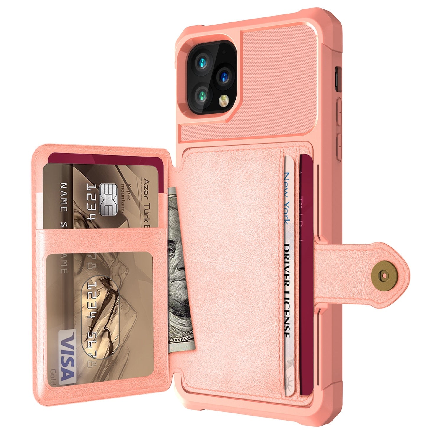 Premium Leather Wallet Cover with Buckle for iPhone serie 12 Models — Stylish Leather Folio Wallet Case