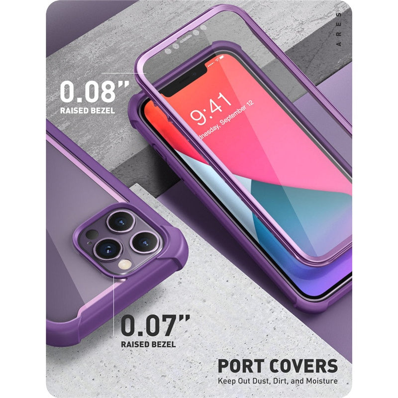 iPhone 12 Pro Max Case 6.7" Full-Body Rugged Clear Bumper Cover with Built-in Screen Protector