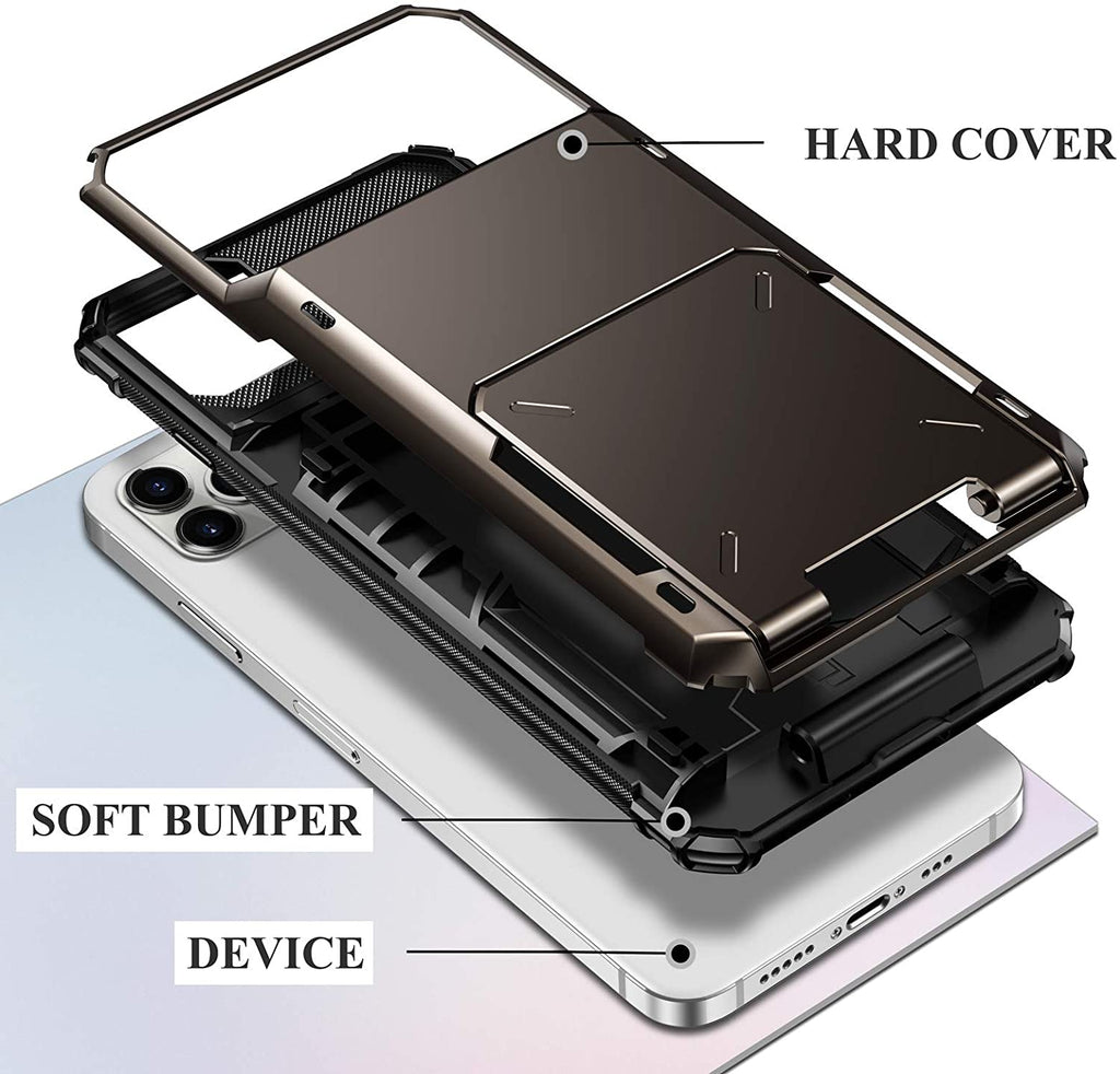 Card Slots Wallet Case Cover Slide Armor Wallet Card Slots Holder.