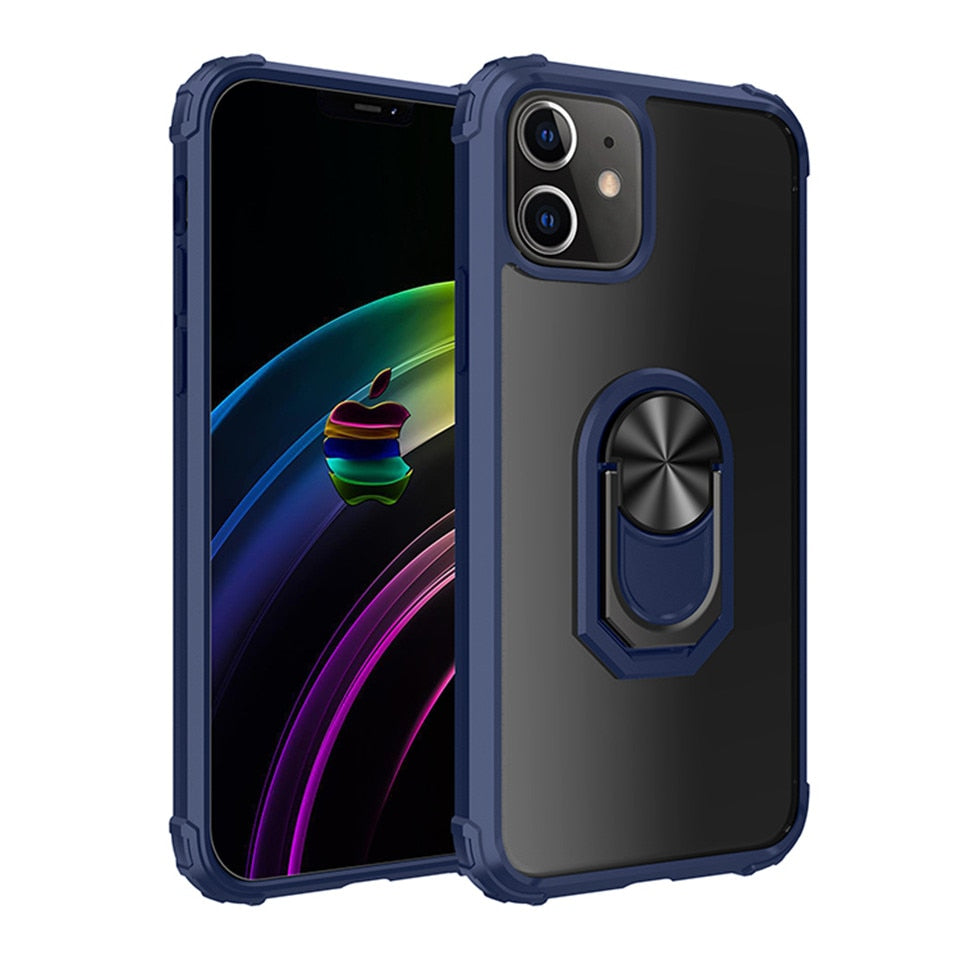 Kickstand Shell Shockproof Magnetic Ring iPhone Case