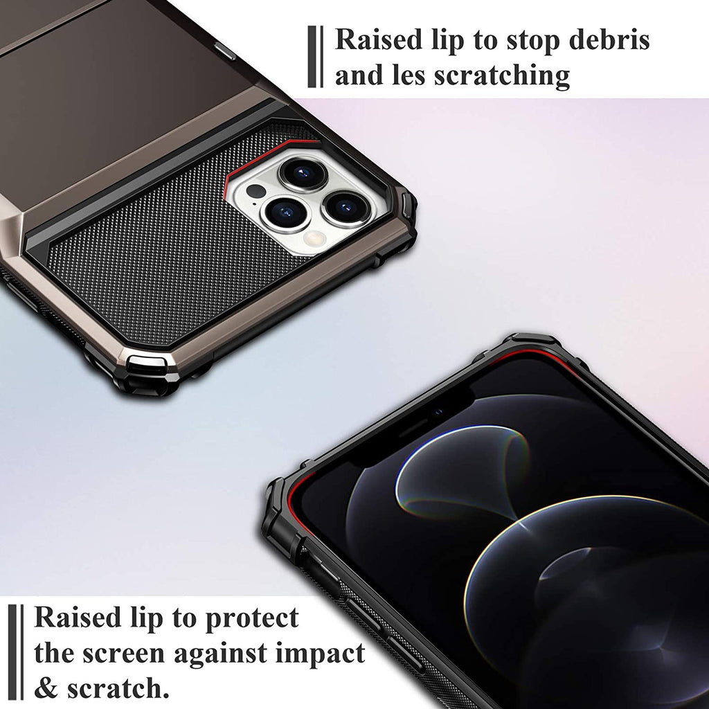 Card Slots Wallet Case Cover Slide Armor Wallet Card Slots Holder.