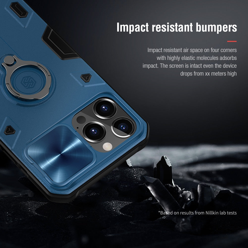 iPhone 13 All models Case with Ring stand Camera Protection Slide cover.