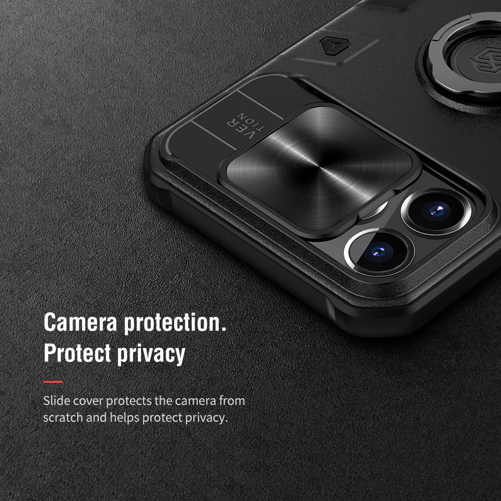iPhone 13 All models Case with Ring stand Camera Protection Slide cover.